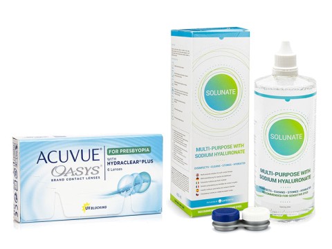 Acuvue Oasys for Presbyopia (6 lenzen) + Solunate Multi-Purpose 400 ml met lenzendoosje