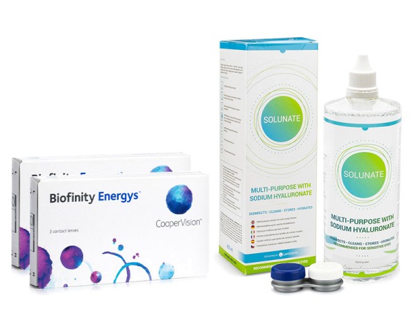 Biofinity Energys (6 lenzen) + Solunate Multi-Purpose 400 ml met lenzendoosje