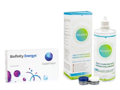 Biofinity Energys (6 lenzen) + Solunate Multi-Purpose 400 ml met lenzendoosje