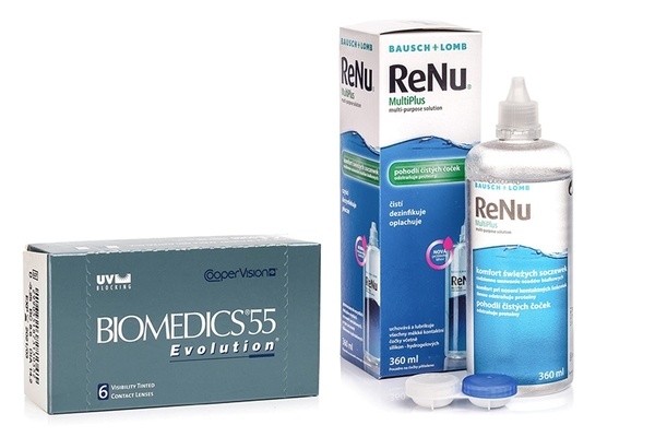 Biomedics 55 Evolution CooperVision (6 lenzen) + ReNu MultiPlus 360 ml met lenzendoosje