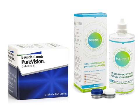 PureVision (6 lenzen) + Solunate Multi-Purpose 400 ml met lenzendoosje