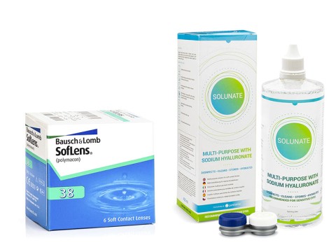 SofLens 38 (6 lenzen) + Solunate Multi-Purpose 400 ml met lenzendoosje